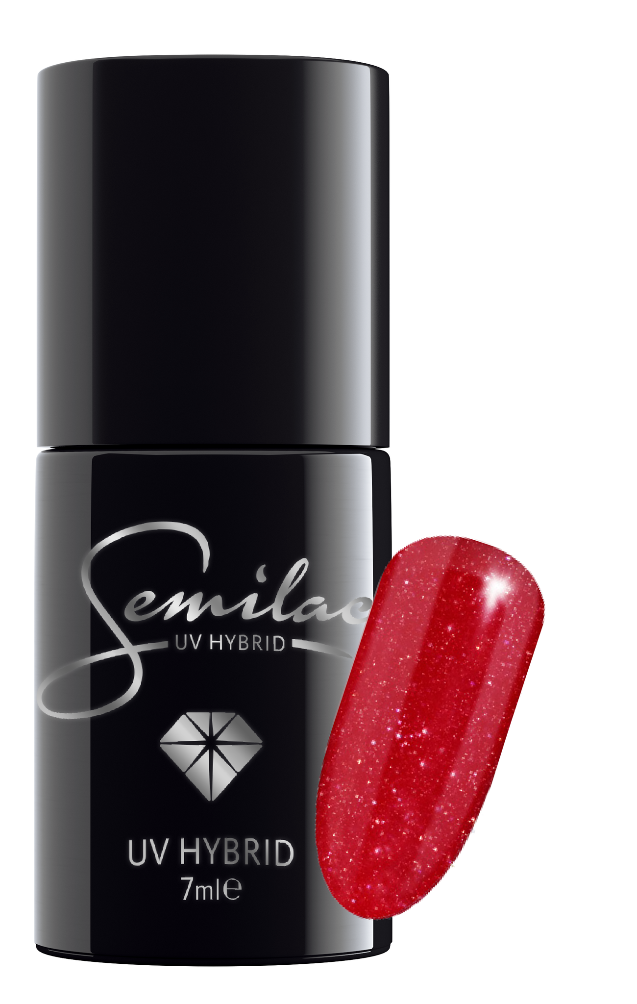 Semilac Hybrid Varnish 025 Glitter Red 7ml