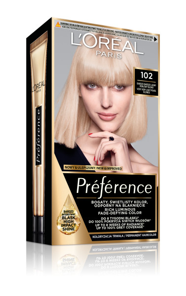 Loreal Preference Hair Colour 102 Sydney Very Light Pearl Blonde