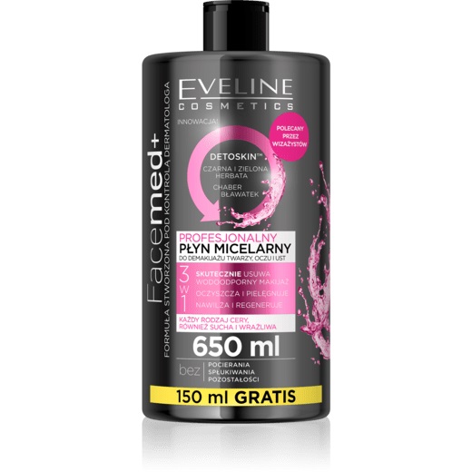 Eveline Facemed+ Detoskin Micellar Lotion 3in1 650ml