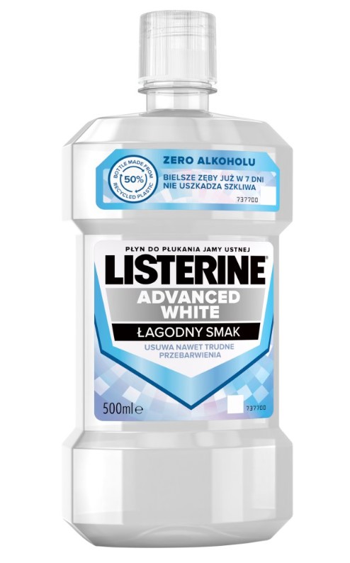 Listerine Advanced White White Mild Taste apă de gură 500ml