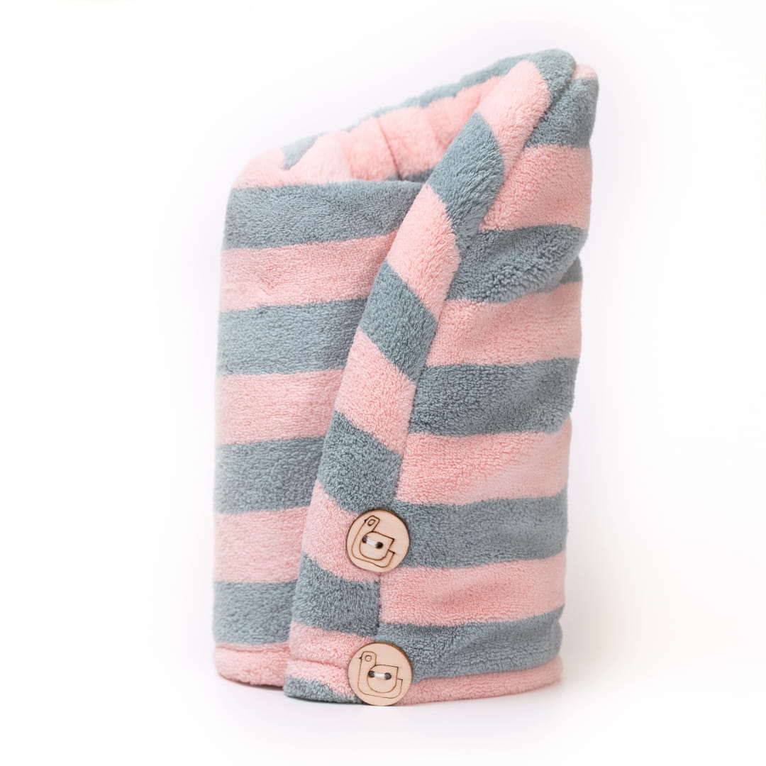 Trust My Sister Prosop de păr din microfibră roz + gri