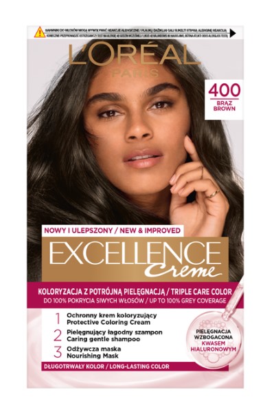 Loreal Excellence Excellence Creme Colouring Culoarea părului 400 Brown