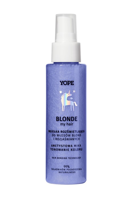 YOPE Blonde My Hair Amethyst Mica Illuminating Mist pentru părul blond și decolorat 100ml