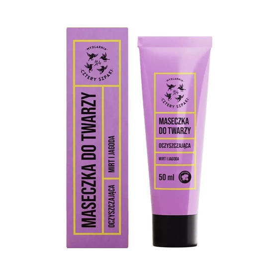 Masca facială purificatoare cu mirt și afine de la Four Spikes Soap House 50ml