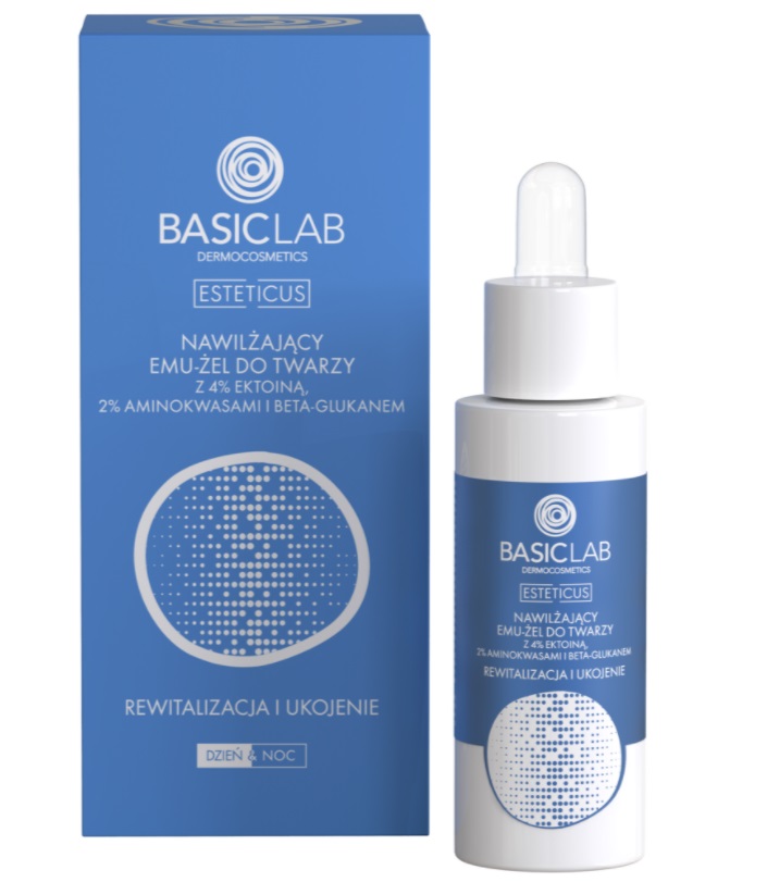 BasicLab Esteticus Esteticus Moisturising Emu-Face Gel cu Ectoin 4% 30ml