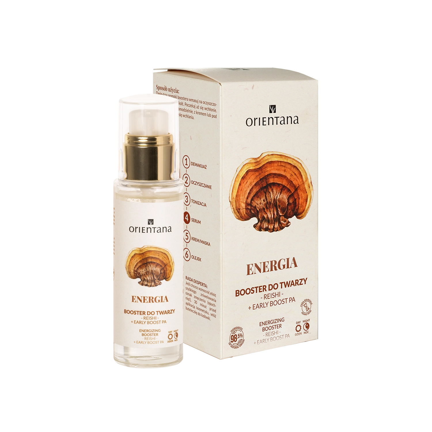 Orientana Energising Booster Reishi și Red Alga 30ml