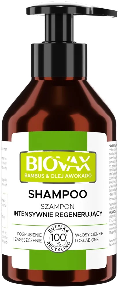Biovax Șampon de păr regenerator intensiv cu bambus și ulei de avocado 200ml
