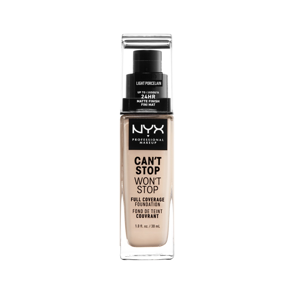 NYX Professional Makeup Cant Stop Wont Stop Fond de ten acoperitor de lungă durată, de culoare porțelan deschis