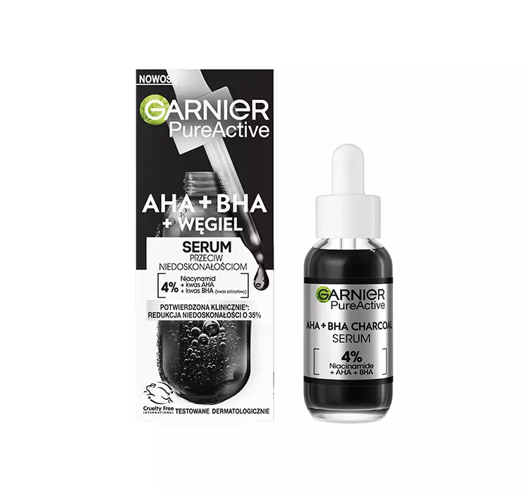 Garnier Pure Active AHA + BHA + Carbon Serum împotriva imperfecțiunilor 30ml
