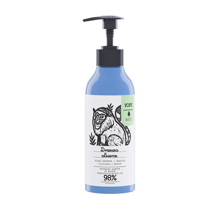 YOPE Șampon pentru păr cu arbore de măslin Ceai alb și busuioc 300ml