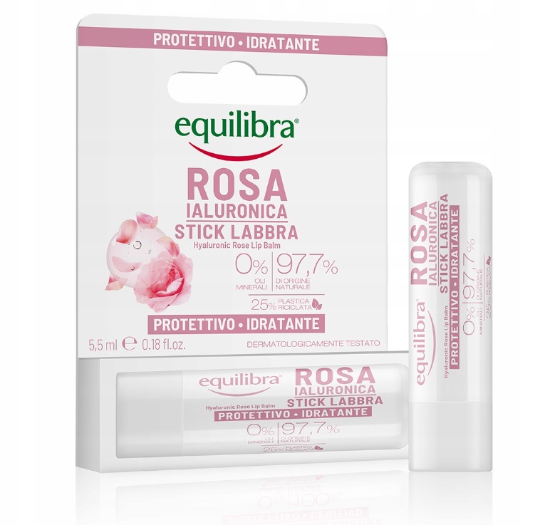 Balsam de buze Equilibra Rose cu acid hialuronic