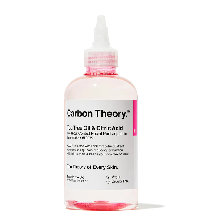 Carbon Theory Tea Tree Oil & Citric Acid Cleansing Facial Toner 250ml