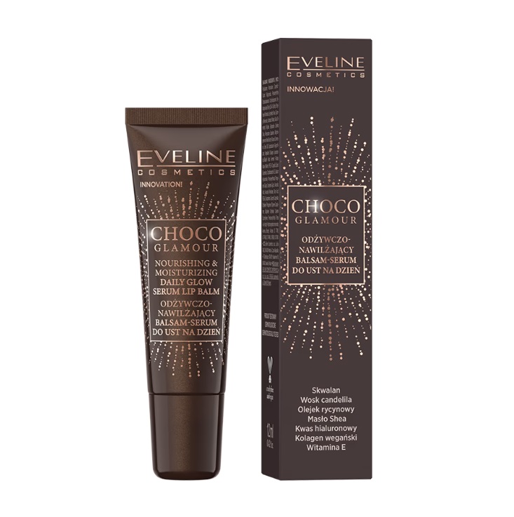 Eveline Choco Glamour Balsam de buze hidratant și hrănitor-Serum pentru buze