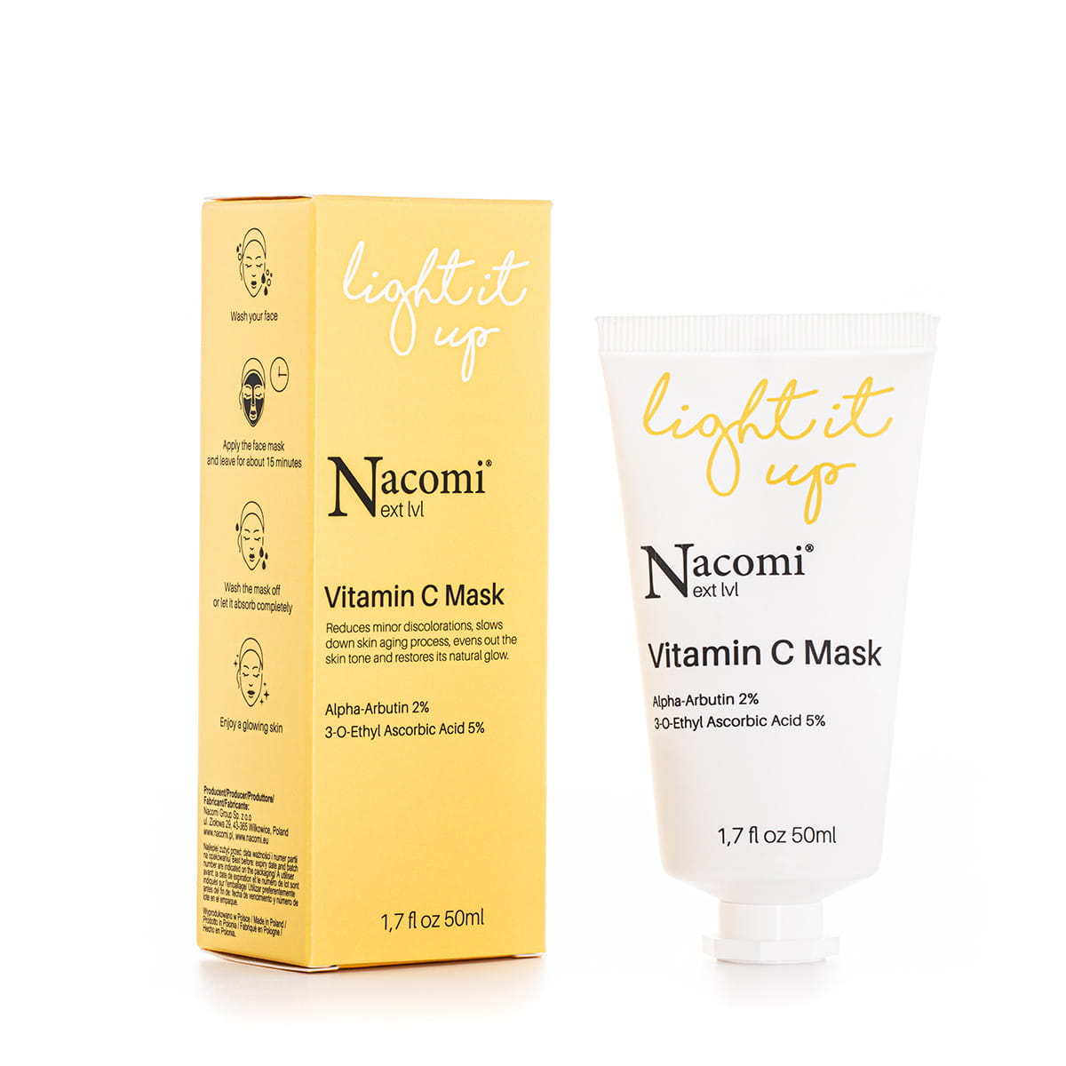 Nacomi Next Lvl Brightening Mask cu vitamina C 50ml