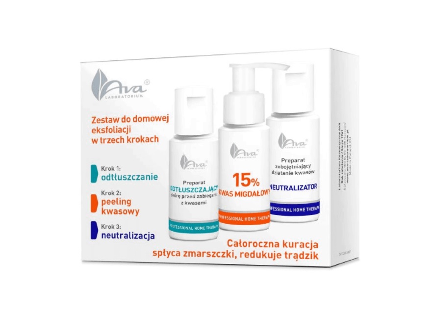 AVA Kit de exfoliere la domiciliu cu acid mandelic 3x50ml