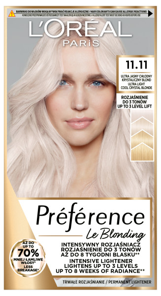 Loreal Preference Decolorant pentru Păr 11.11 Veneția Foarte Foarte Deschis Blond Cristal Rece