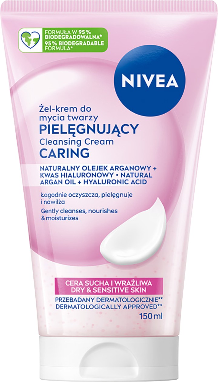 NIVEA Żel-Krem do Mycia Twarzy Cera Sucha i Wrażliwa 150ml