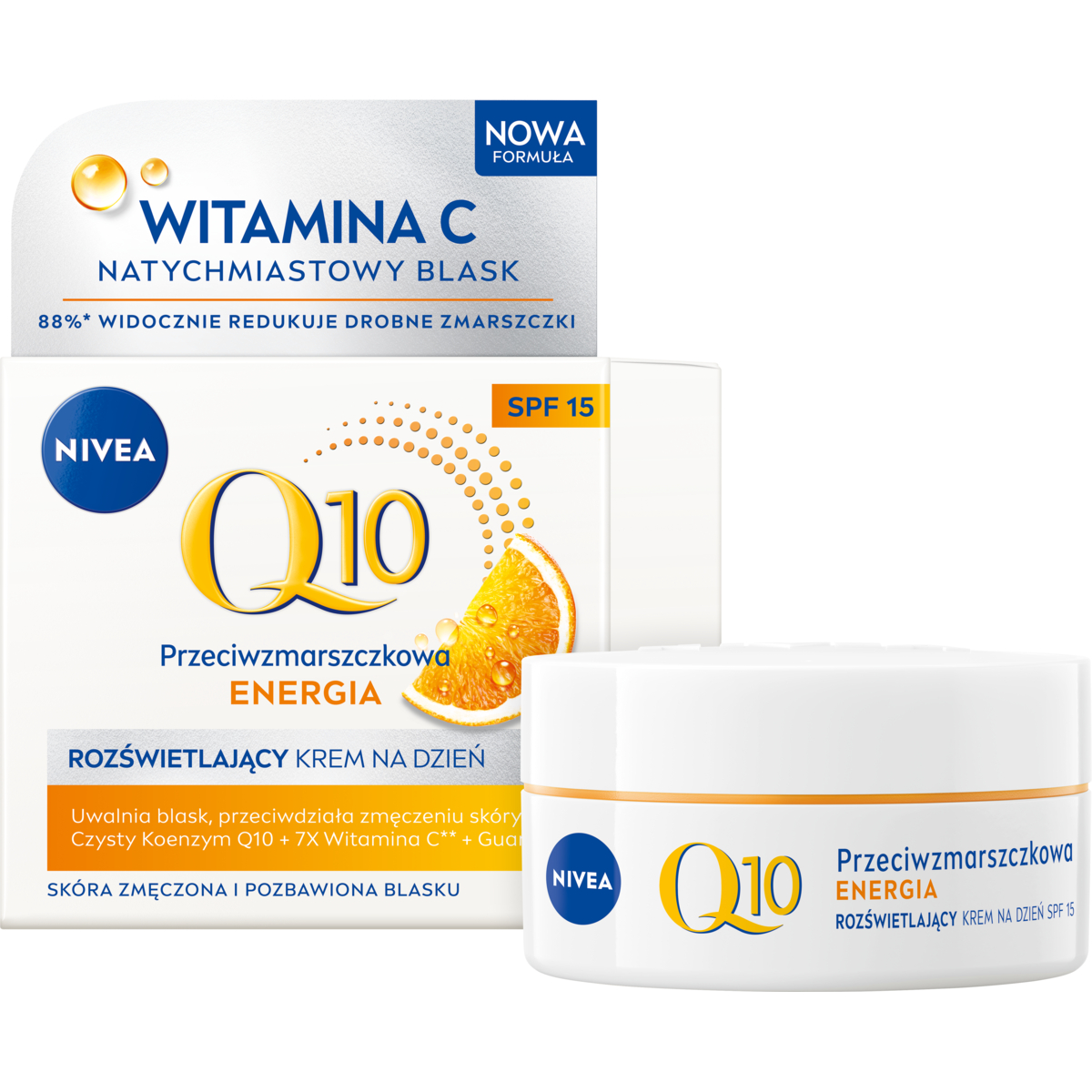 NIVEA Q10 Przeciwzmarszczkowa Energia Przeciwzmarszczkowy Krem na Dzień SPF15 50ml