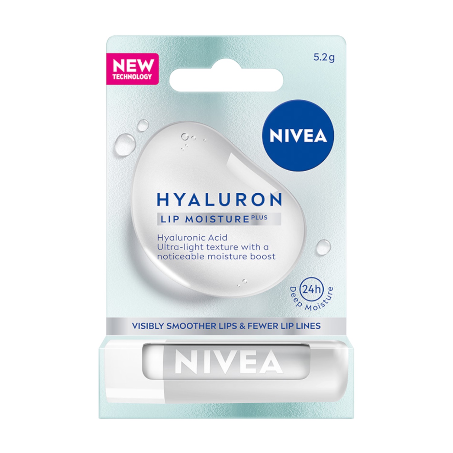 NIVEA Hyaluron Moisture Plus Balsam Transparent pentru Buze 4,8 g