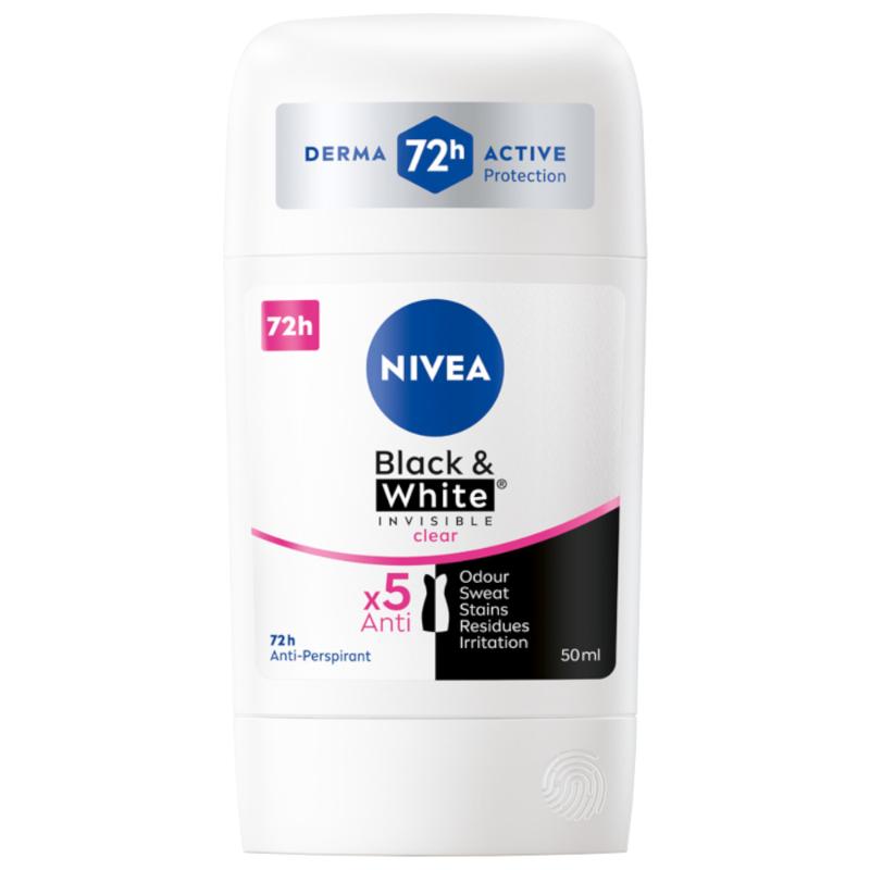NIVEA Black & White Clear Antiperspirant stick, 50 ml