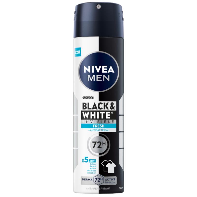 Spray antiperspirant NIVEA Black & White Fresh, 150 ml