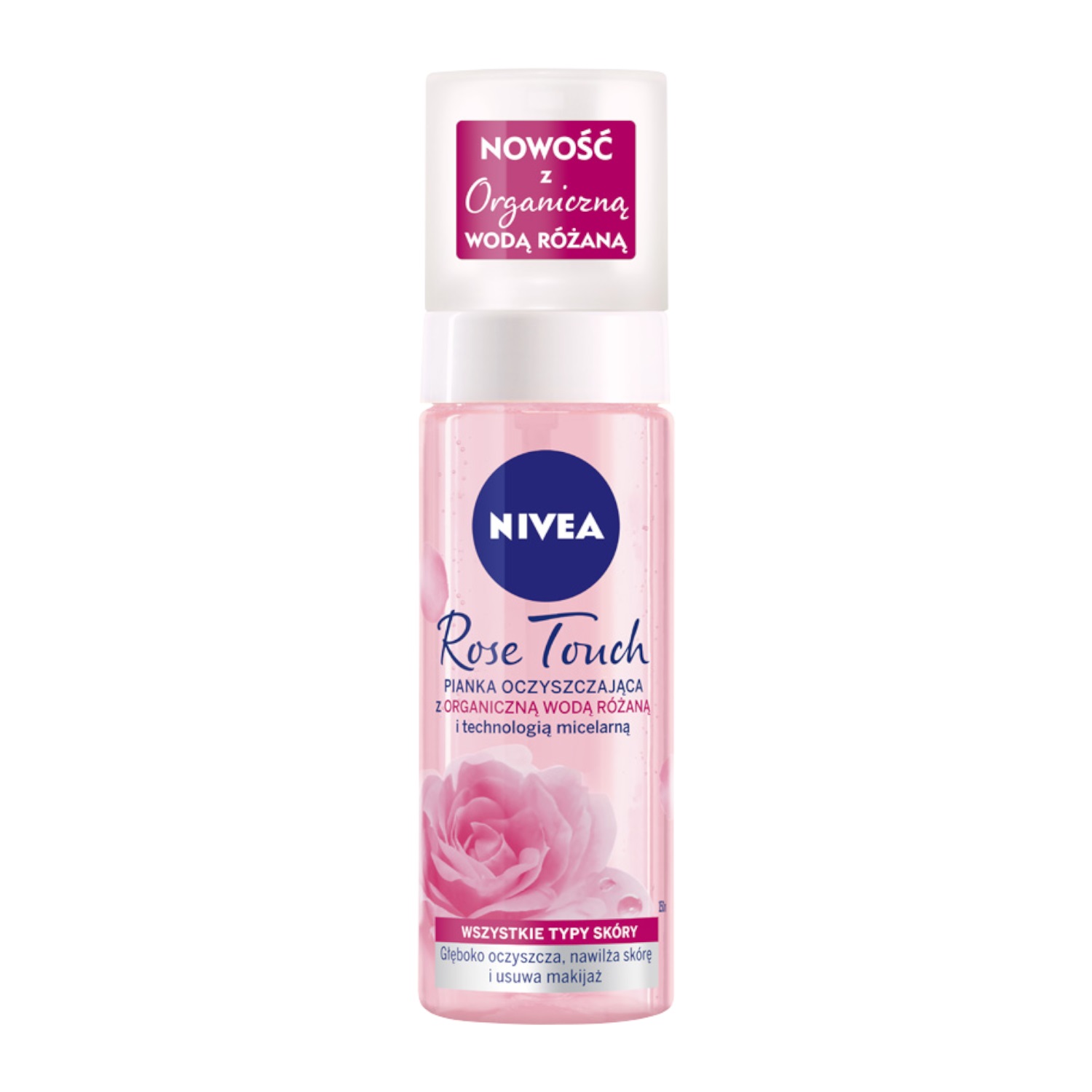 NIVEA Rose Touch Spumă de curățare cu apă organică de trandafiri, 150 ml