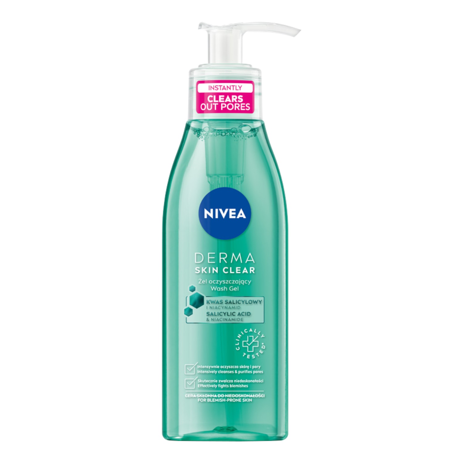 NIVEA Derma Skin Clear Gel de curățare, 150 ml