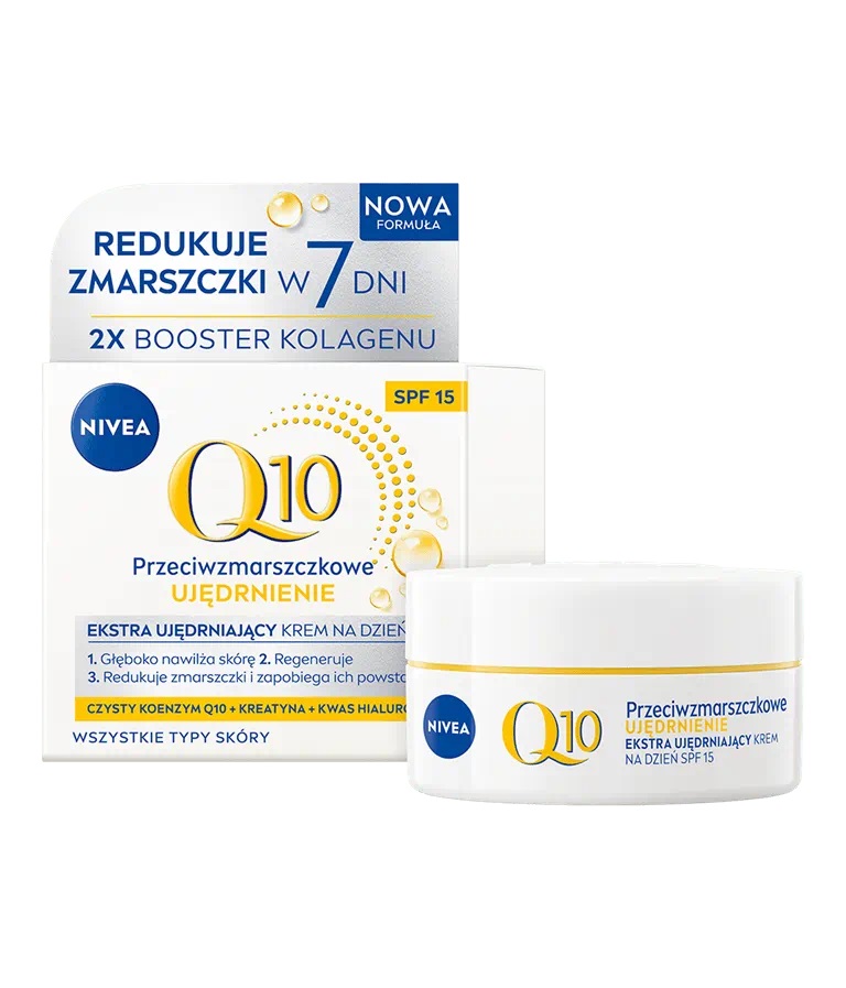 NIVEA Q10 EMERGING Cremă de zi hidratantă antirid SPF15 pentru toate tipurile de ten, 50 ml