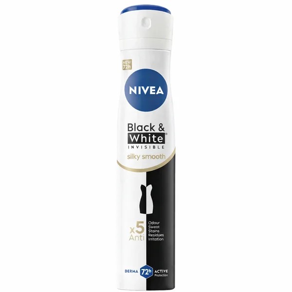 Spray antiperspirant NIVEA Black & White Silky Smooth, 150 ml