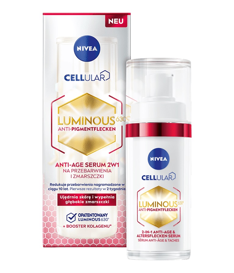 NIVEA Cellular Luminous630®  Ser Anti-Age 2 în 1 pentru Pigmentare și Riduri 30ml