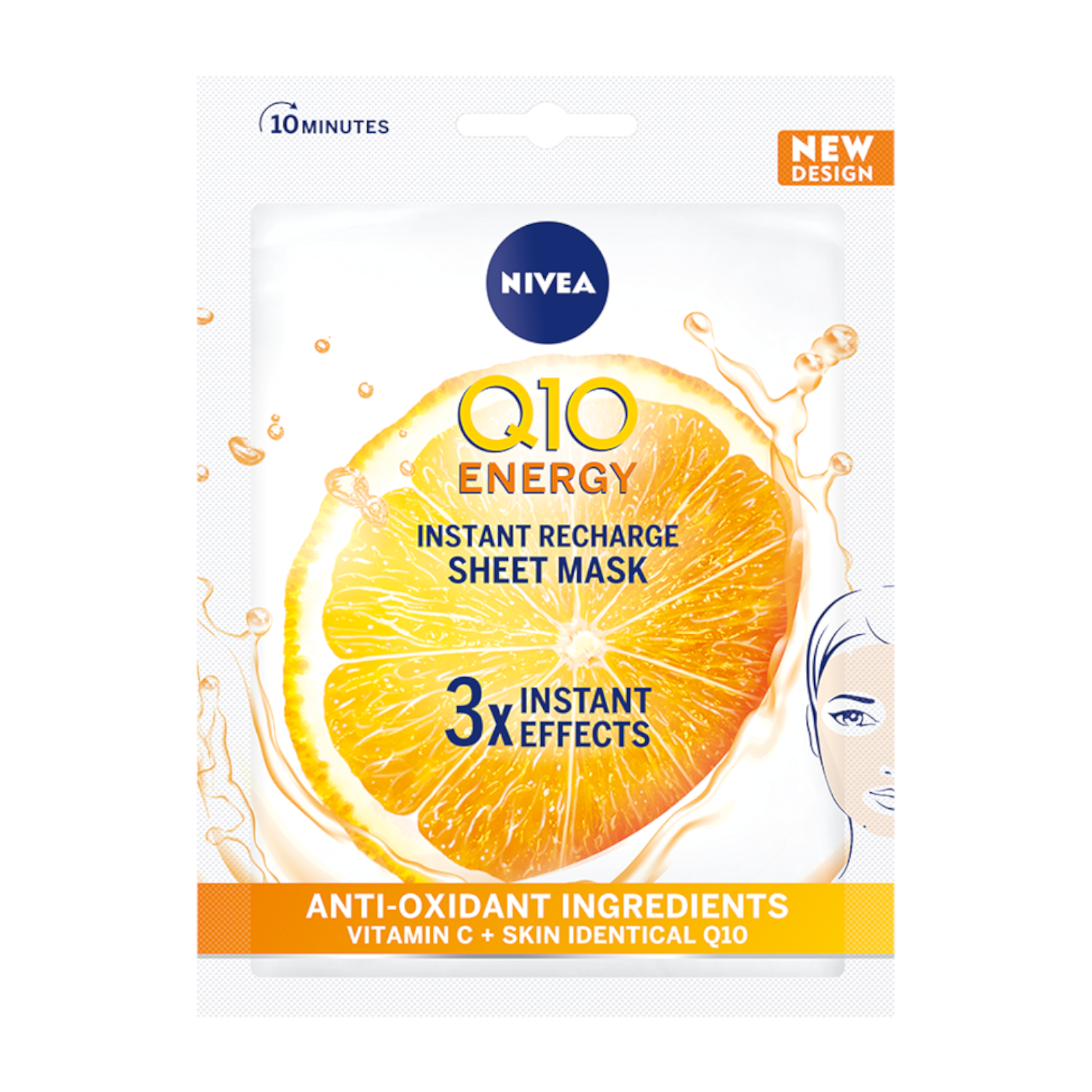 NIVEA Q10 Energy Vitamina C Masca și folie antirid