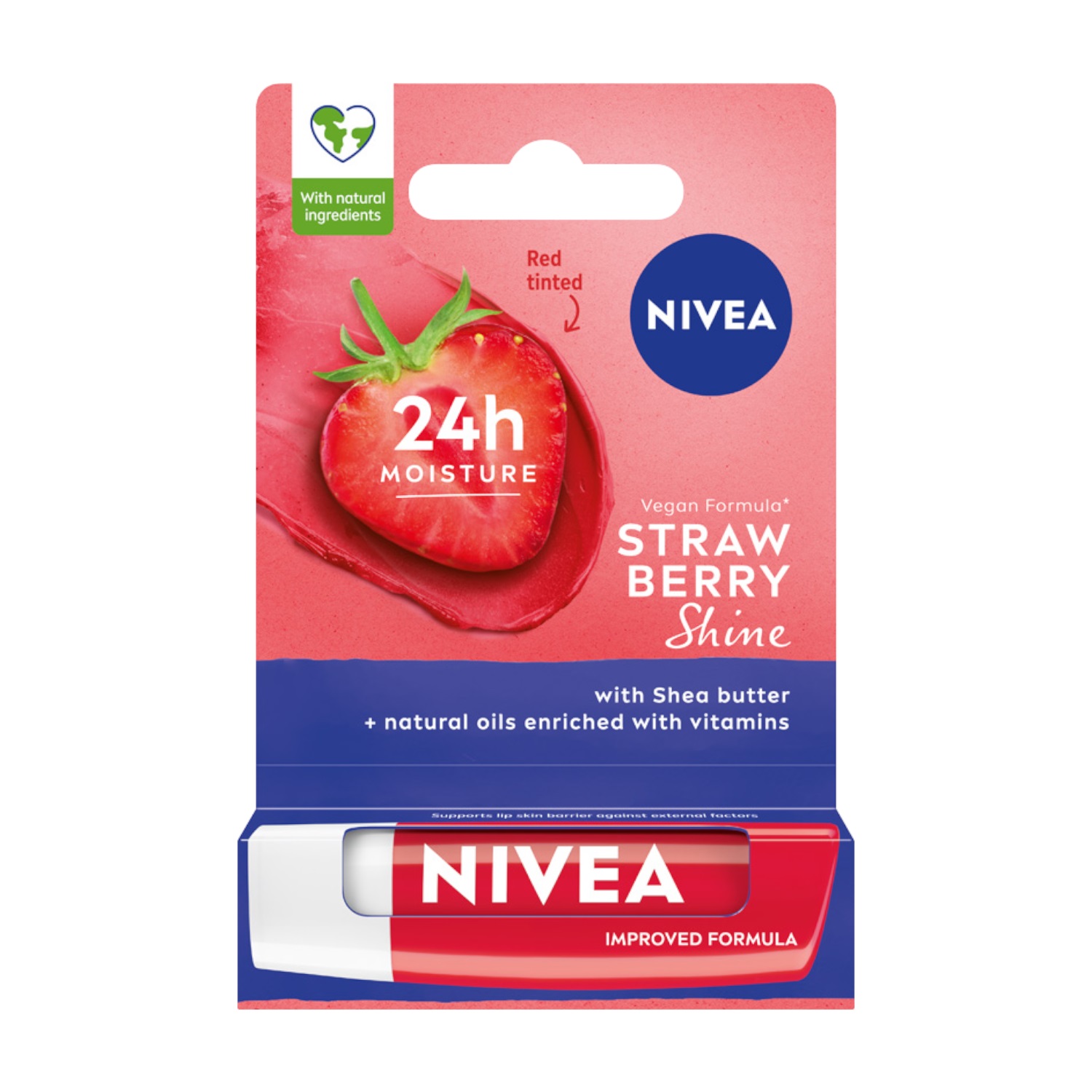 NIVEA Strawberry Shine Nourishing Lipstick, 4.8 g