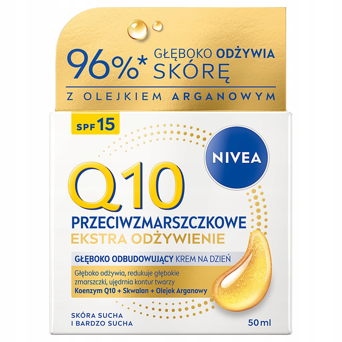 NIVEA Q10 Głęboko Odbudowujący Krem na Dzień SPF15 50ml