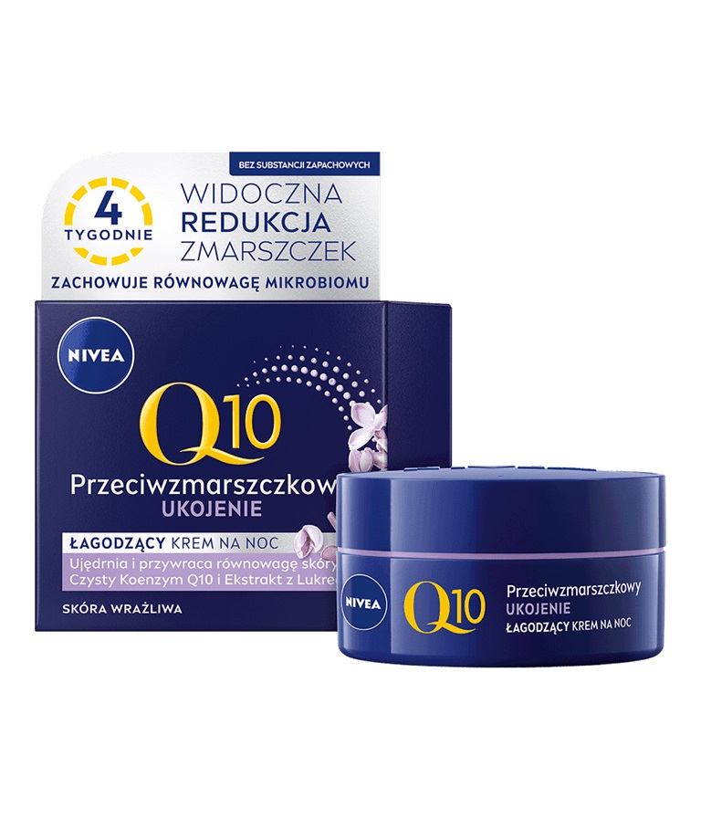 NIVEA Q10 HEALING Cremă de noapte calmantă antirid pentru piele sensibilă, 50 ml