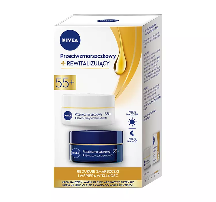 NIVEA 2 pachete - Cremă de zi și de noapte ANTI-AGE + REVITALIZANTĂ 55+ (2 x 50ml)