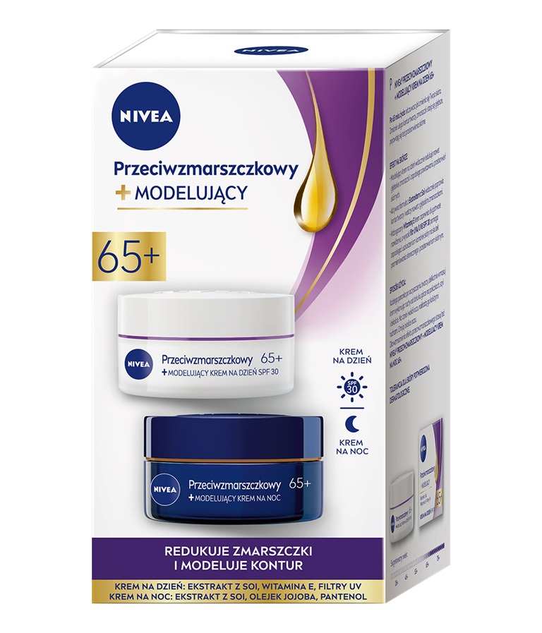 Crema de față modelatoare antirid NIVEA Anti-Wrinkle Set 65+
