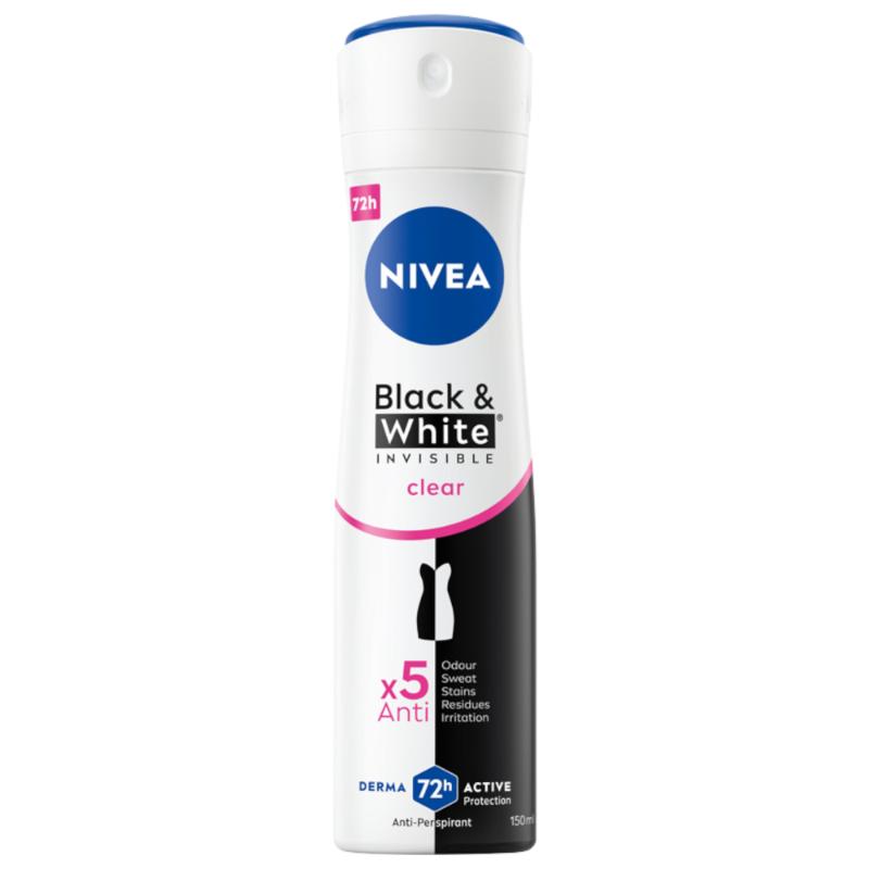 NIVEA Black & White Clear Antiperspirant Spray 150ml