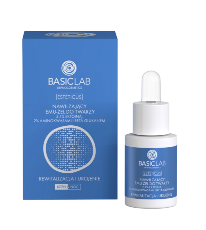 BasicLab Esteticus Esteticus Moisturising Emu-Face Gel cu Ectoin 4% 15ml