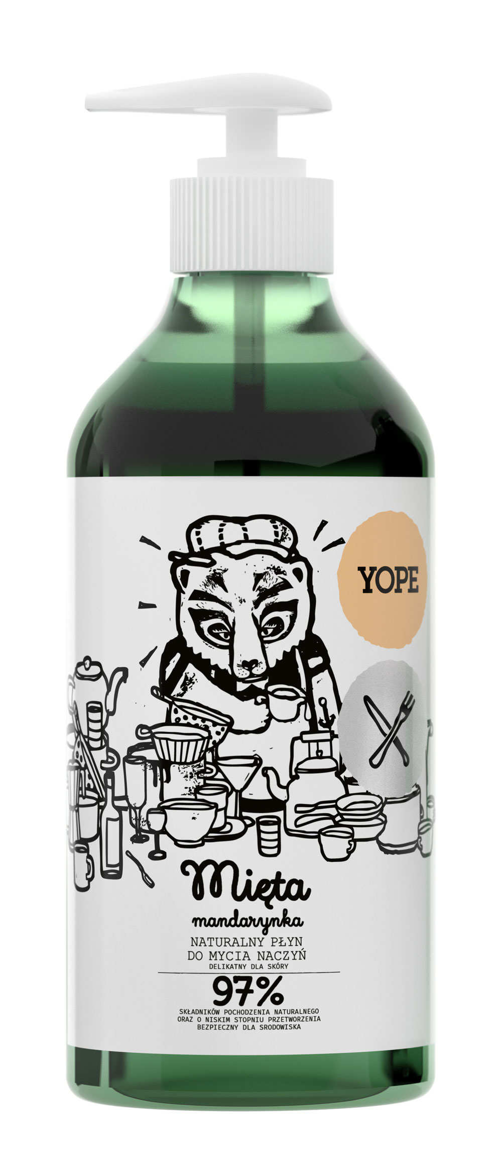 Yope Lichid de spălat vase - Mentă și mandarine 750ml