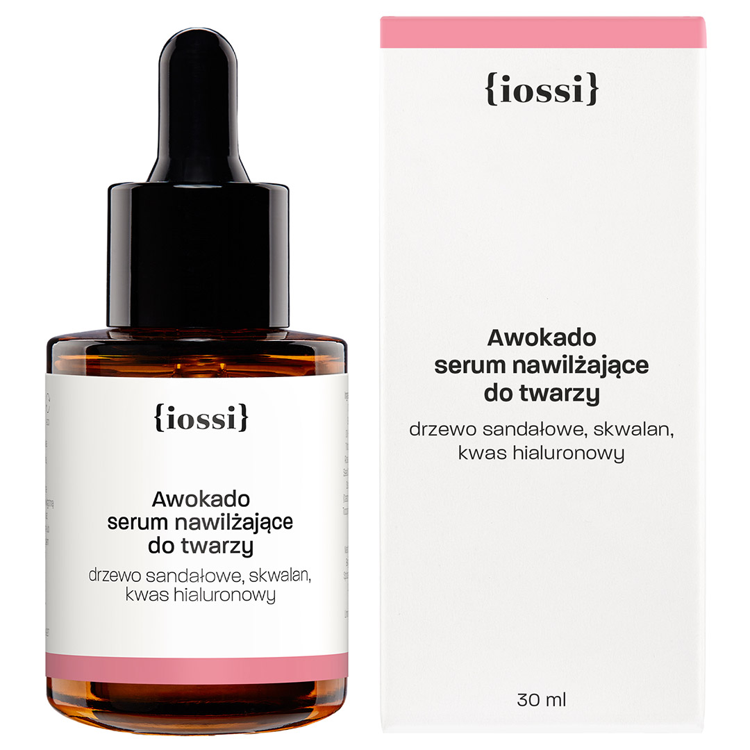 Serum hidratant pentru față IOSSI - Ulei de avocado, lemn de santal și acid hialuronic 30ml