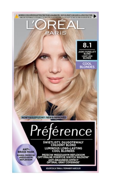 Loreal Preference Culoare de păr Cool Blondes 8.1 Copenhagen Light Ash Blonde