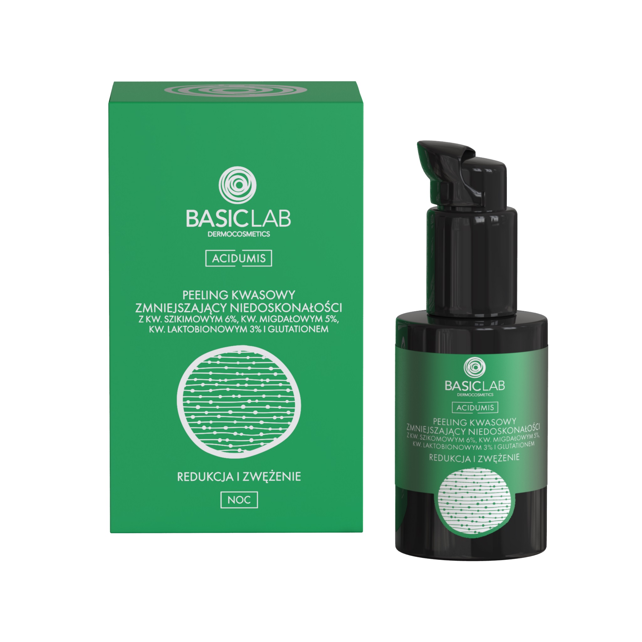 BasicLab Acidumis Acid Peel pentru reducerea imperfecțiunilor pe timp de noapte 30ml