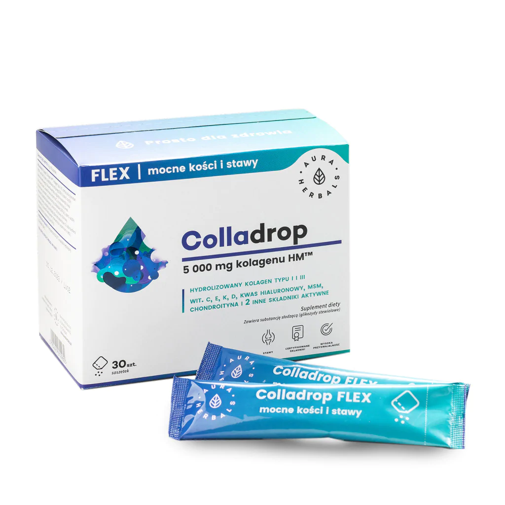Aura Herbals Colladrop Flex Colagen Supliment alimentar 30 de pliculețe