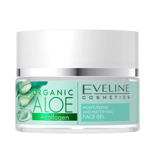 Eveline Organic Aloe + Collagen Crema de față hidratantă și matifiantă Eveline 50ml