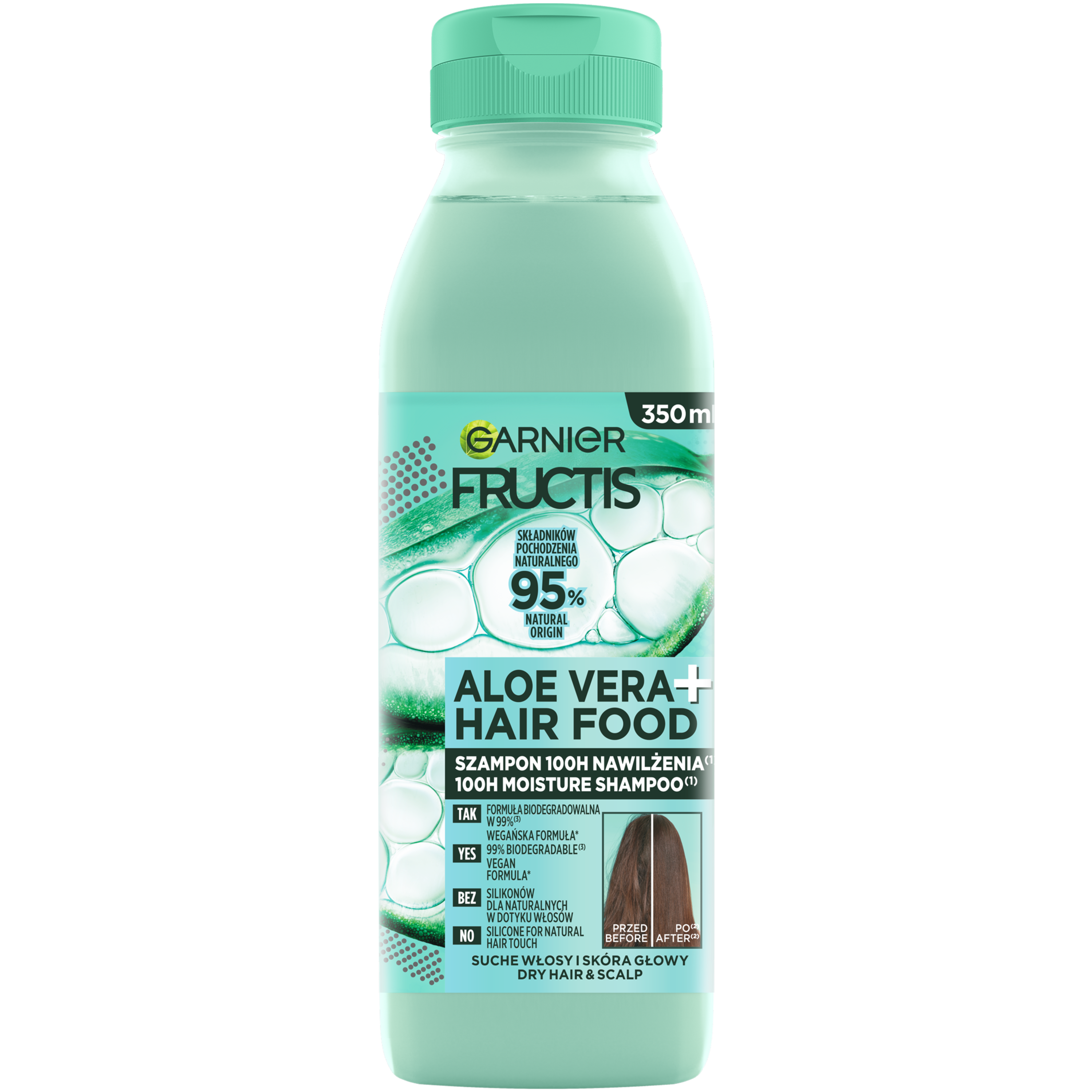 Garnier Fructis Aloe Hair Food Shampoo pentru păr normal până la uscat 350ml
