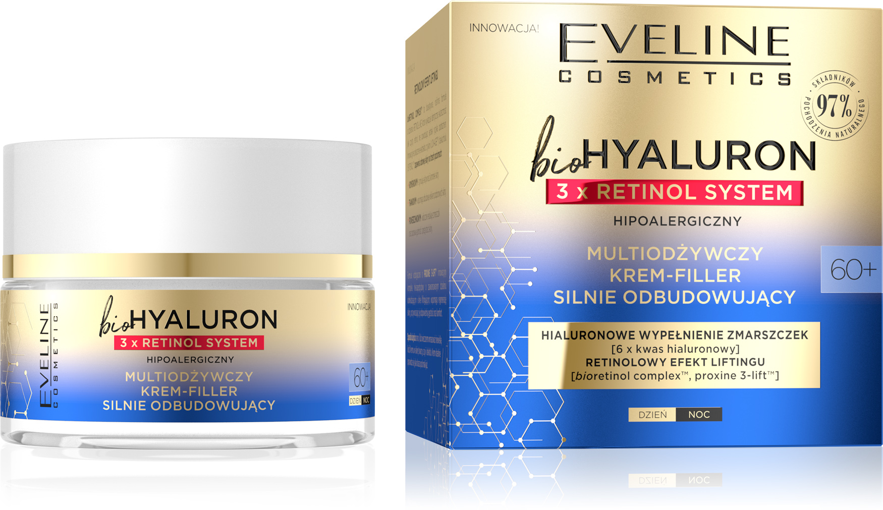 Eveline BioHyaluron Multivitalizing Cream-Filler Strongly Reconstructing 60+ 50ml