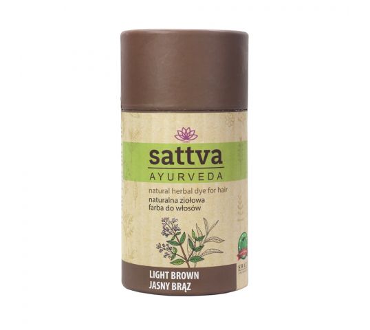 Sattva Natural Henna - Vopsea de păr pe bază de plante, maro deschis 150g
