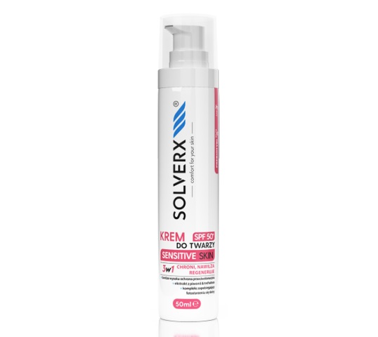 Solverx Cremă de față pentru piele sensibilă SPF50 50ml