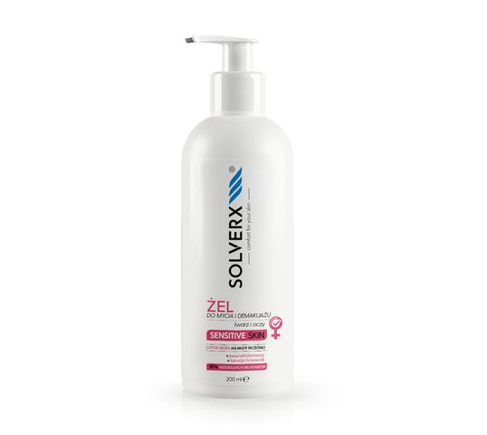 Solverx Gel de curățare și demachiere pentru piele sensibilă 200ml