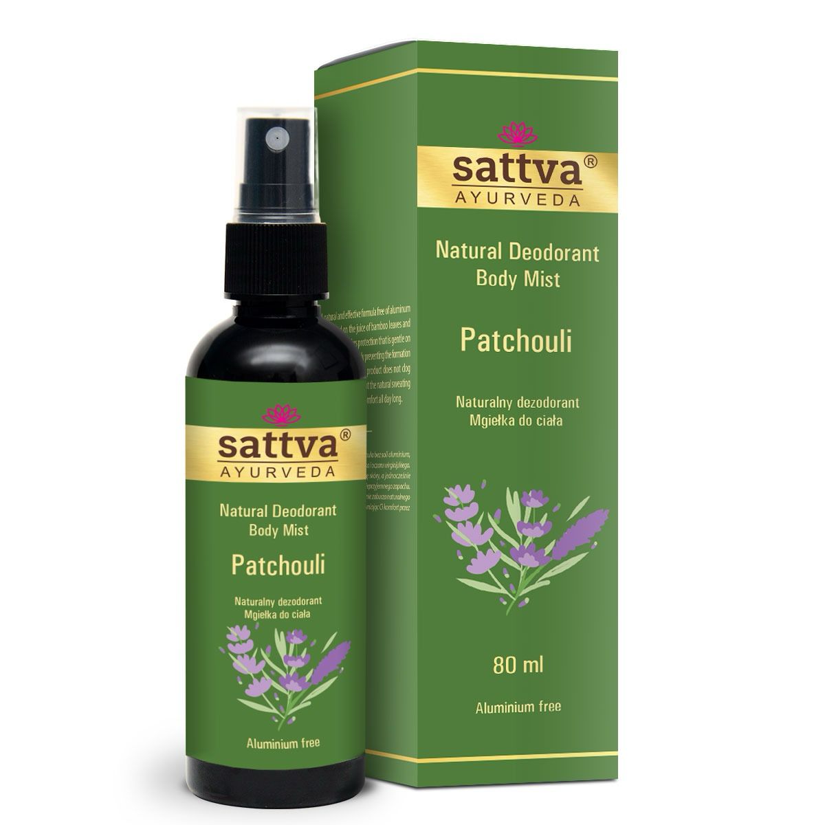 Deodorant antiperspirant Sattva în Patchouli Mist 80ml